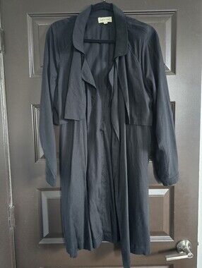 Cloth And Stone Black Draped Trench Coat